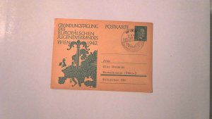 GERMANY WWII ERA PROPAGANDA POSTAL CARD: 1942 WEIN