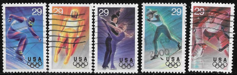 US #2807-11 Winter Olympic Sports 1994 Used set.