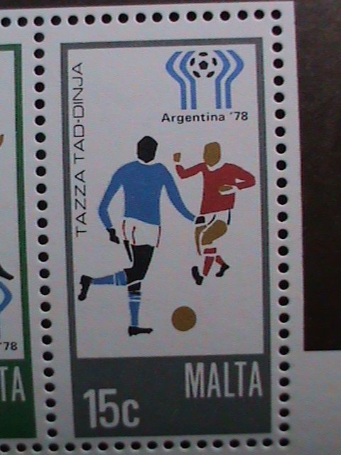 MALTA STAMP:1978 SC#  551a ARGENTINA'78 WORLD CUP SOCCER MNH S/S SHEET