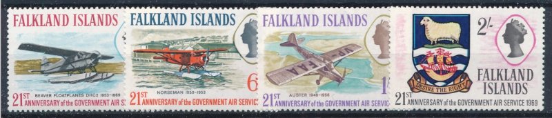 [BIN3175] Falkland Islands 1969 Aviation good set of stamps very fine MNH