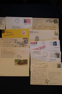 10 postal cards or pc's w/stamps or postal markings (#780)