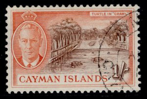 CAYMAN ISLANDS GVI SG144, 1s brown & orange, FINE USED.