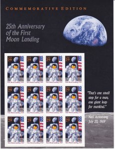 US 2841 MNH 1994 29¢ MOON LANDING Pane of 12