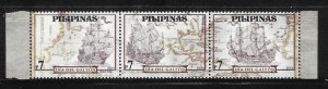 Philippines 2011 Ships Galleon Ship Map Strip MNH C17