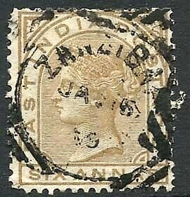 Zanzibar SGZ60 6a Pale Brown Z5 Squared Circle dated 5th Jan 1889