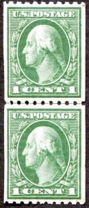 441 1c Washington VF-XF Mint NH  Guided Line Pair - SCV $18+