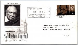 US SPECIAL EVENT COVER SIR WINSTON CHURCHILL CANCELLED AT LONDON U.K. 4d
