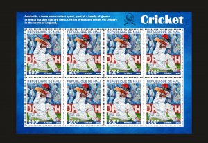 Stamps. Sports, Cricket Mali1 sheet 8 stamps perforated