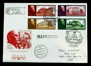 RUSSIA #5656-5659 FDC Register Moskva 22.04.1988 Clean Cover