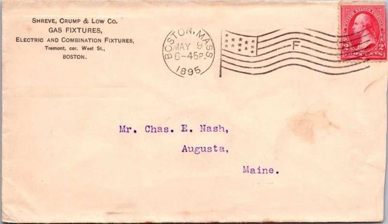 1895 - Shreve, Crump & Low Co - Boston, Mass -  Flag Cancel - J1691