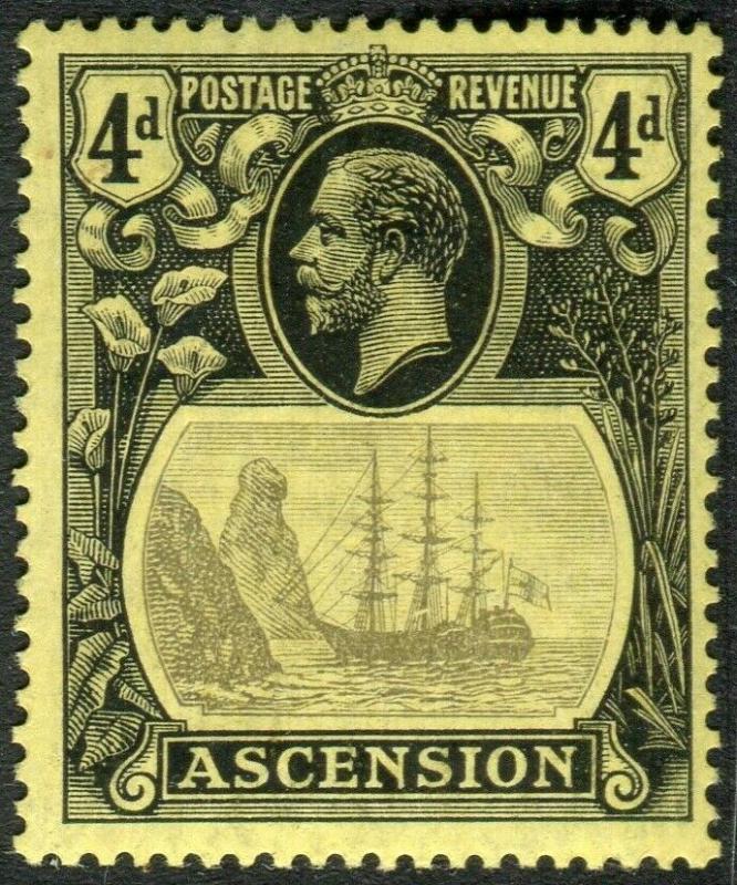 ASCENSION-1924-33 4d Grey-Black & Black/Yellow BROKEN MAINMAST LMM Sg 15a