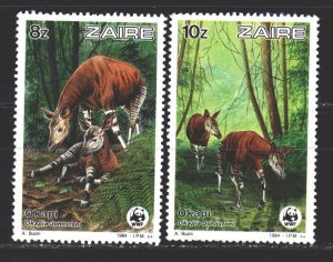 Kinshasa. 1984. 877-78 from the series. Okapi fauna. MNH. 