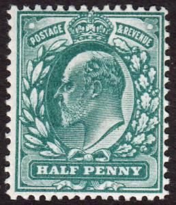 GB KEVII 1902 0.5d Blue-Green SG216 Mint Never Hinged MNH UMM