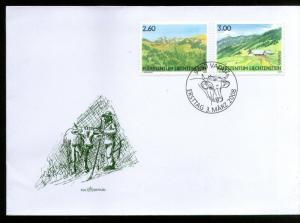 Liechtenstein 2008 Landscape Mountain Upland Pasture Environment Cow FDC # 8078