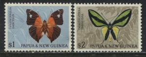 Papua & New Guinea Butterfly set $1 and $2 mint o.g.