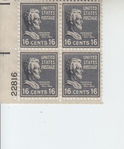 1938 USA Abraham Lincoln P#Blk 4 (Scott 821) MNH