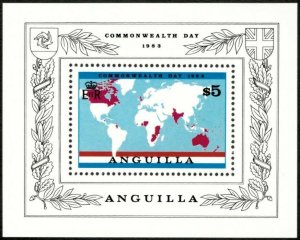 Anguilla 1983 - Commonwealth Day, Map - Souvenir Sheet - Scott 525 - MNH