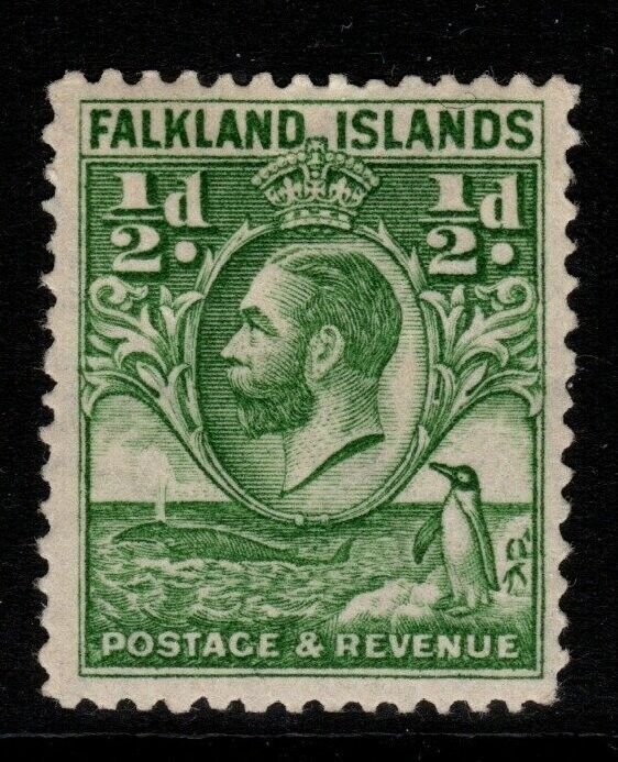 FALKLAND ISLANDS SG116 1929 ½d GREEN MTD MINT 