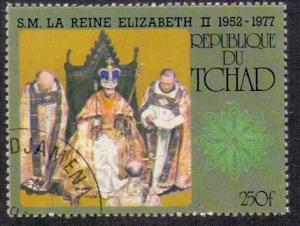 Chad 1977 used accession Queen Elizabeth 25th anniversary