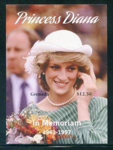 GRENADA 2022 PRINCESS DIANA  IN MEMORIAM IMPERF SOUVENIR  SHEET MINT NH