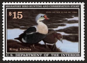 US Sc RW58 Multicolor $15.00 1991 Mint Never Hinged Original Gum Duck Stamp