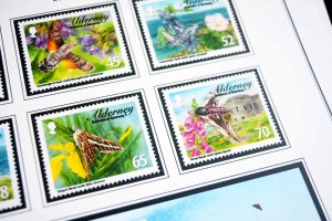 COLOR PRINTED ALDERNEY 1983-2018 STAMP ALBUM PAGES (80 illustrated pages)