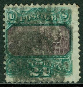 USA : 1869. Scott #120 Used. Sharp impression with intense color. Catalog $675.