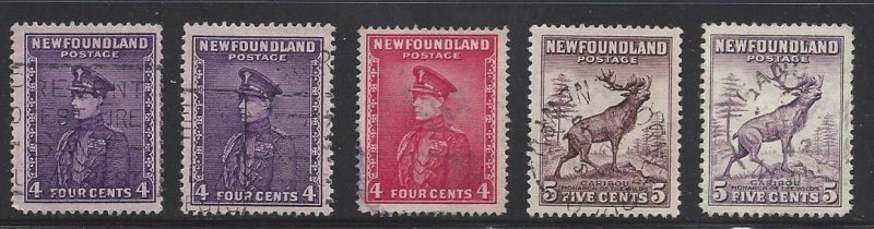 Newfoundland #166 / #241 27ea Stamps Used and Unused No Faults