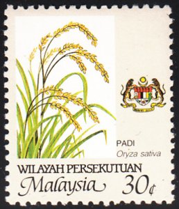 Malaysia Wilayah Persekutuan 1986 MNH Sc #7 30c Oryza sativa