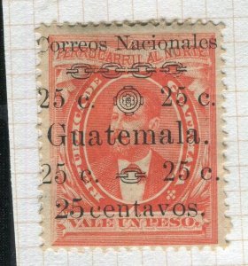GUATEMALA; 1886 classic Ruffino Barrios surcharged issue Mint 25c. value
