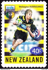 NEW ZEALAND 1996 QEII 40c Multicoloured, U-Bix Rugby Super 12 Championship-We...