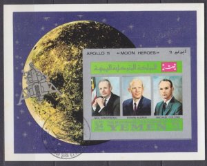 1969 Yemen Kingdom A809/B167b used Apollo 11  Moon heroes . 5,00 €