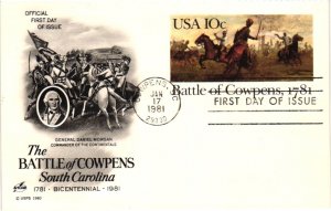 #UX87 Battle of Cowpens Postcard – Artcraft Cachet – Aps