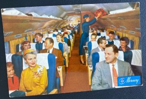 1959 New York Usa Picture Postcard Cover The DC-7 Flagship Main Cabin Airliner