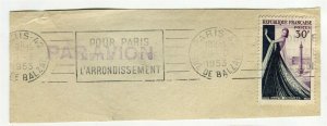 FRANCE; Fine early Full TPO POSTMARK PIECE, 1953 Paris 42