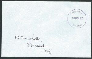 NORFOLK IS 1995 local cover unstamped - Violet cds.........................42776