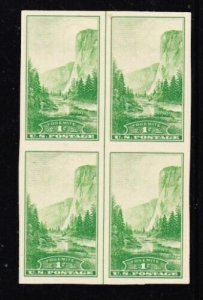 Album Treasures U S Scott #756 1c  Yosemite Center Vertical Line Block of 4 MNH