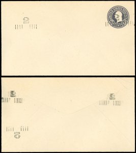 FREAK, TRIPLE SURCHARGE on SC #U458e Stamped Envelope, 3 Front, 1 Back! SCV $160