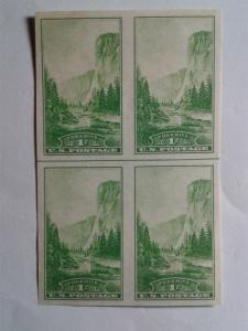 SCOTT # 756 PLATE BLOCK OF 4 IMPERFERATED  WITH GUIDELINE NGAI MINT NEVER HINGED