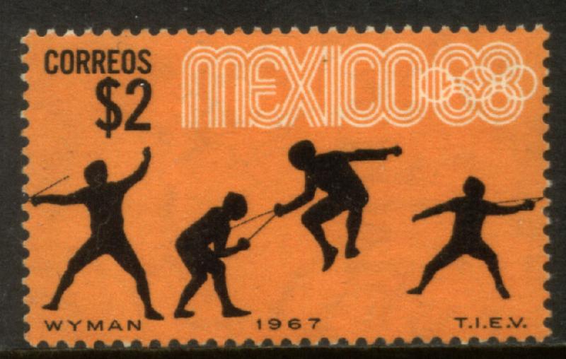 MEXICO 985, $2P Fencing 3rd Pre-Olympic Set 1967. MOG