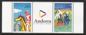 Andorra French 1994 Mountain Biking Horseback Riding VF MNH (442a)