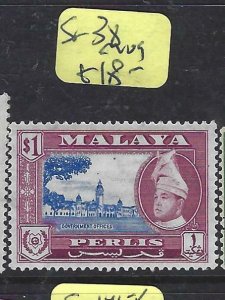 MALAYA PERLIS   (PP2807BB)  SULTAN  $1.00  SG 38    MOG