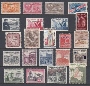 Colombia 1959 Unificardo Airmail Complete Set MNH. Scott C322-C346