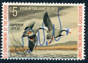 #RW39 – 1972 $5.00 Emperor Geese. Used.