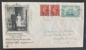 1947 London England First Day Cover Princess Elizabeth Royal Wedding Mixed Frank