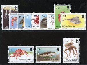 Falkland Islands 1993 QEII Marine Life set complete superb MNH. SG 701-712.