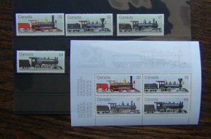 Canada 1984 Railway Locomotives 2nd Series set & Miniature Sheet MNH