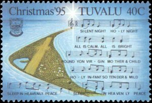 Tuvalu #709-712, Complete Set(4), 1995, Christmas, Music, Never Hinged