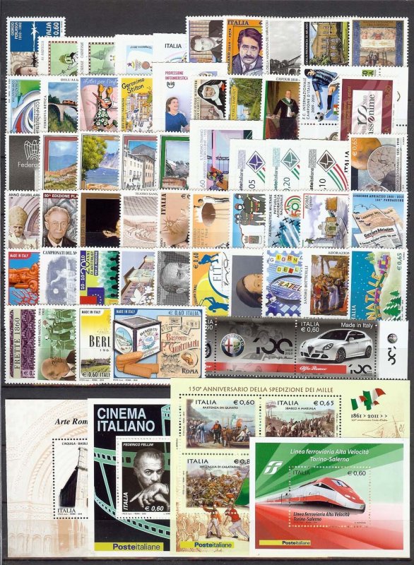 2010 - ITALY - YEAR COMPLETE SET SC# 2981-3038 - MNH  **