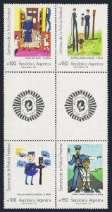 Argentina 1668-1671a block,MNH.Mi 2000-03. Federal Police Week.Children drawings